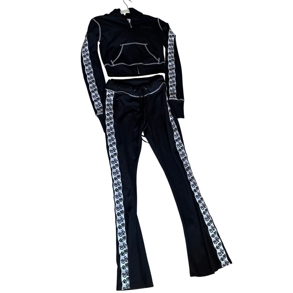 Asaali Women’s Cropped Track Jacket & Pants Los Angeles Streetwear XS Graphic